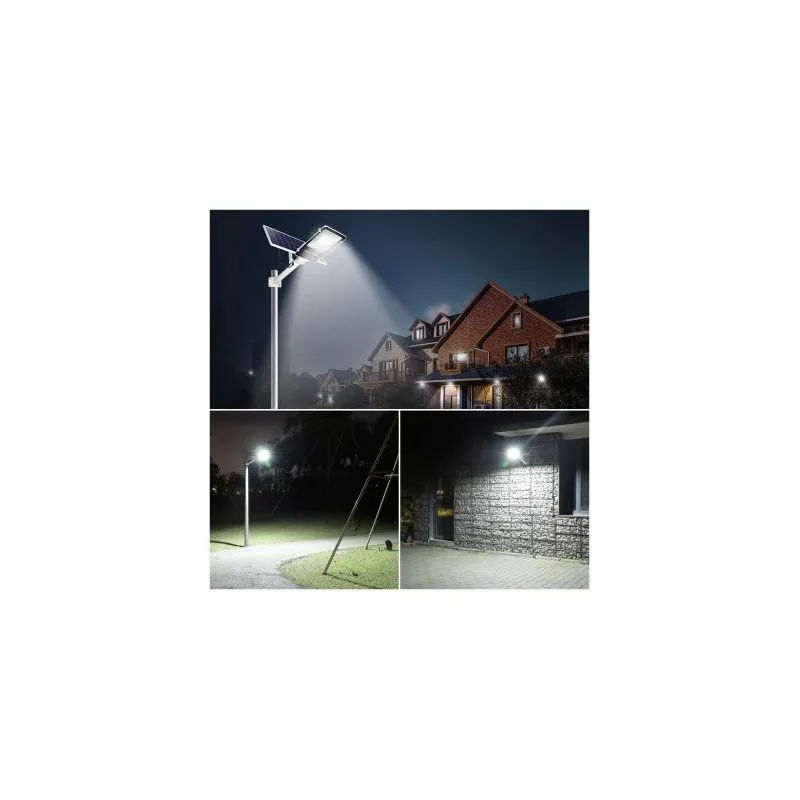 Lampa solara stradala LED cu panou fotovoltaic, suport de prindere si telecomanda 300W/ 400W