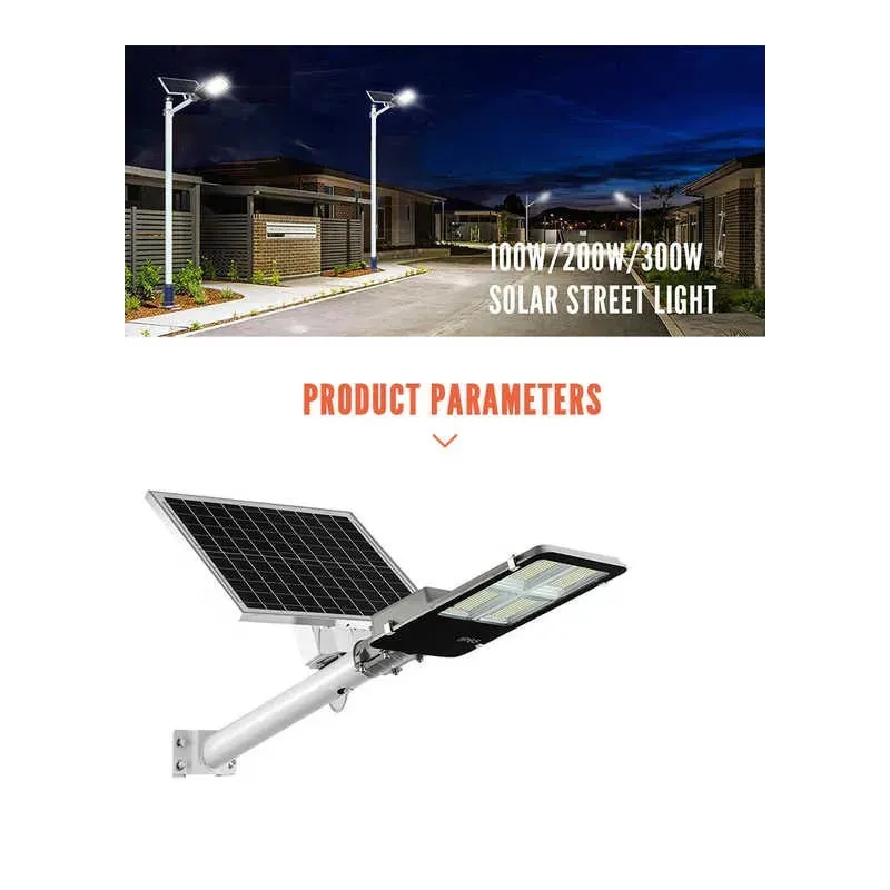 Lampa solara stradala LED cu panou fotovoltaic, suport de prindere si telecomanda 300W/ 400W