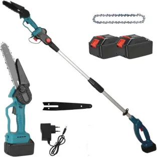 Mini Drujba 6 inch cu Brat Telescopic 2m, 48V, 2 Acumulatori, Unghi Reglabil de taiere