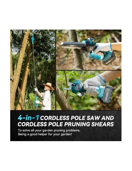 Mini Drujba 6 inch cu Brat Telescopic 2m, 48V, 2 Acumulatori, Unghi Reglabil de taiere-08