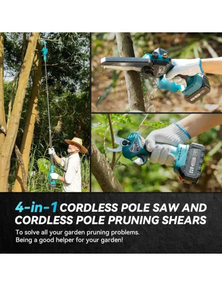 Mini Drujba 6 inch cu Brat Telescopic 2m, 48V, 2 Acumulatori, Unghi Reglabil de taiere-08