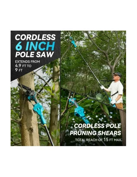 Mini Drujba 6 inch cu Brat Telescopic 2m, 48V, 2 Acumulatori, Unghi Reglabil de taiere-08