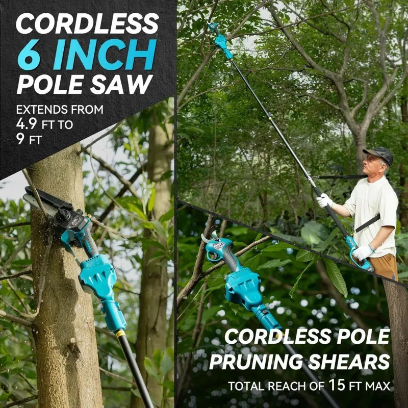 Mini Drujba 6 inch cu Brat Telescopic 2m, 48V, 2 Acumulatori, Unghi Reglabil de taiere-08