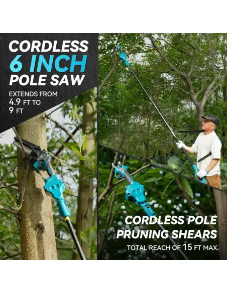 Mini Drujba 6 inch cu Brat Telescopic 2m, 48V, 2 Acumulatori, Unghi Reglabil de taiere-08