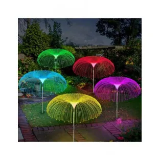 Set 4 x Lampa solara tip meduza cu fibra optica LED RGB