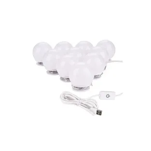 Set 10 becuri LED pentru oglinda make-up, cu