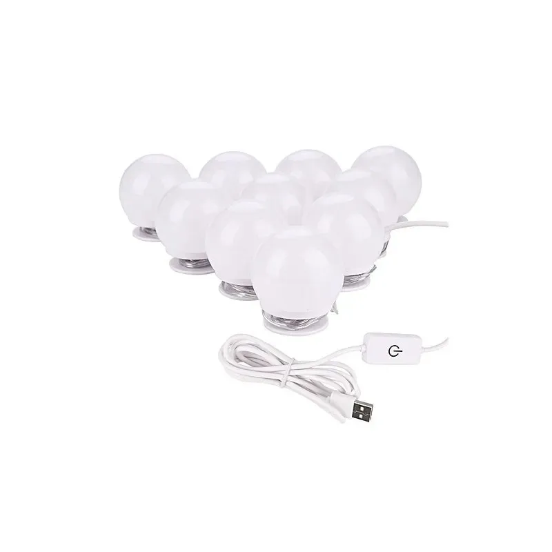 Set 10 becuri LED pentru oglinda make-up, cu