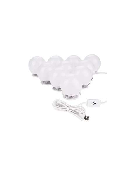 Set 10 becuri LED pentru oglinda make-up, cu