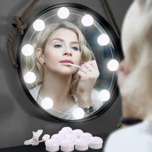 Set 10 becuri LED pentru oglinda make-up, cu 2