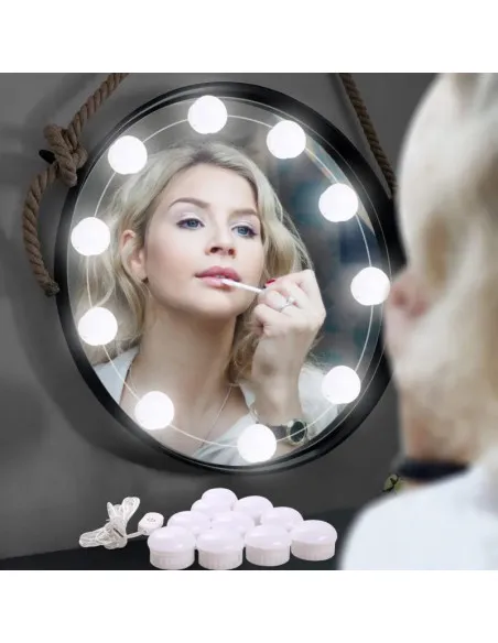 Set 10 becuri LED pentru oglinda make-up, cu