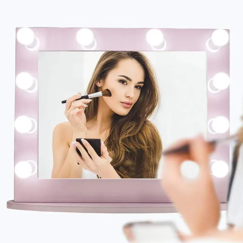 Set 10 becuri LED pentru oglinda make-up, cu