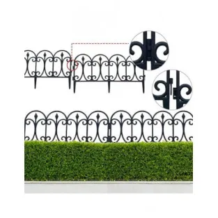 Set 10 garduri decorative pentru gradina 60x32cm, NEGRU 2