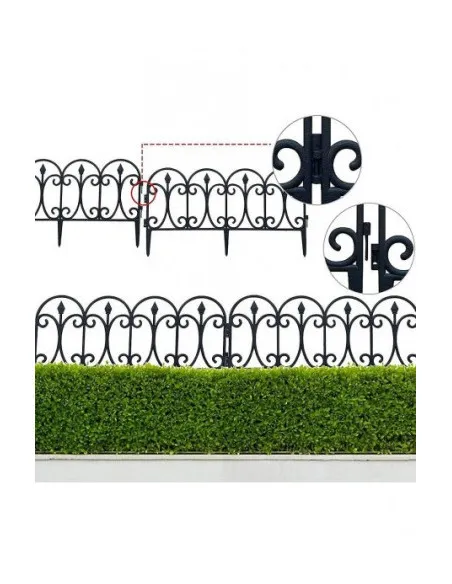 Set 10 garduri decorative pentru gradina 60x32cm, NEGRU