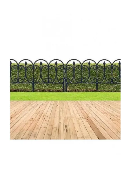 Set 10 garduri decorative pentru gradina 60x32cm, NEGRU