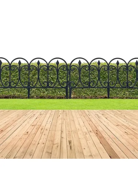 Set 10 garduri decorative pentru gradina 60x32cm, NEGRU