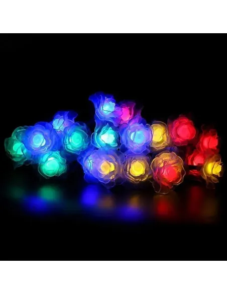Instalatie solara 50 LED trandafiri, multicolor