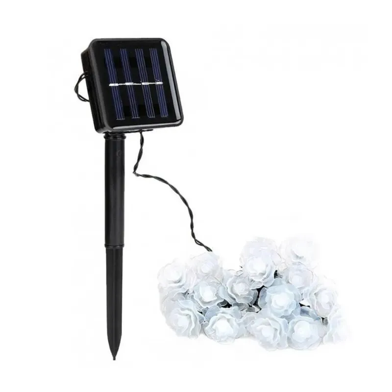 Instalatie solara 50 LED trandafiri, multicolor