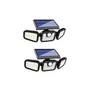 Set 2 Lampi cu incarcare Solara 150W Leduri COB Senzor de Miscare Prindere pe Perete
