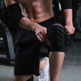 Set 2 x Genunchiere elastice pentru sport culoare negru 2