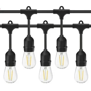 Ghirlanda Luminoasa, 10 Metri cu 20 Becuri, interconectabila, 2 filamente pe bec, 220V, alb cald