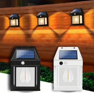 Set 10 x Lampa solara de perete LED cu senzor de miscare fara fir 2