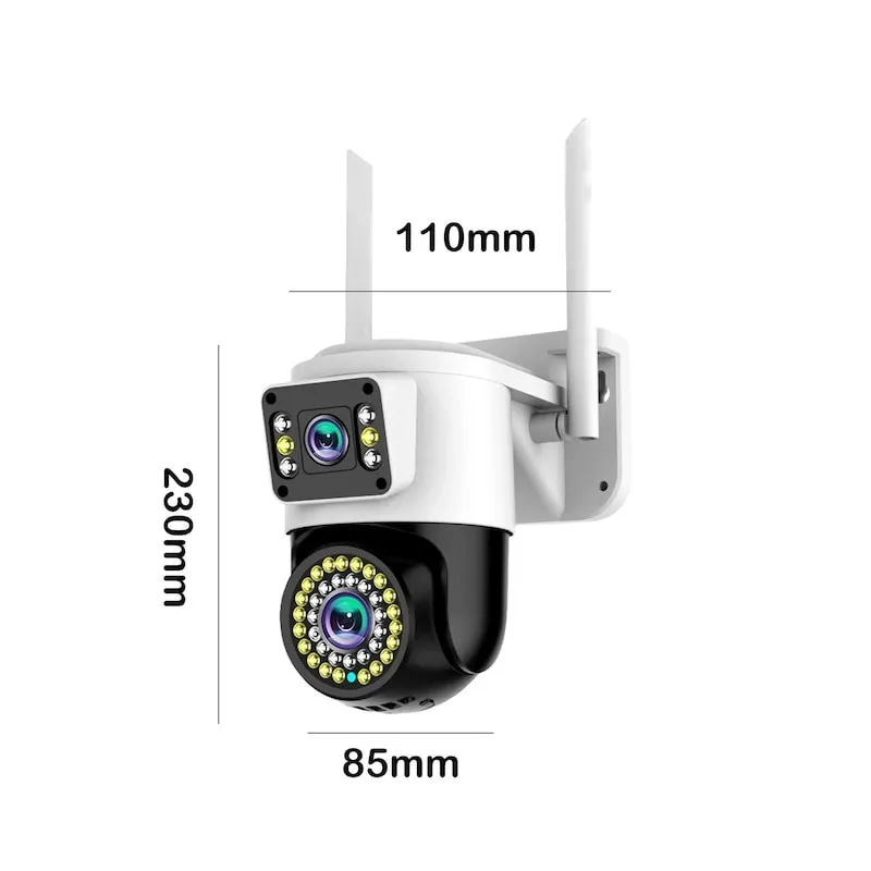 Camera Supraveghere WiFi JORTAN JT-8696QJ, 6MP, Rotire 360°, Vedere Nocturna Color, 2 Antene, Port Ethernet, Waterproof, Exterio