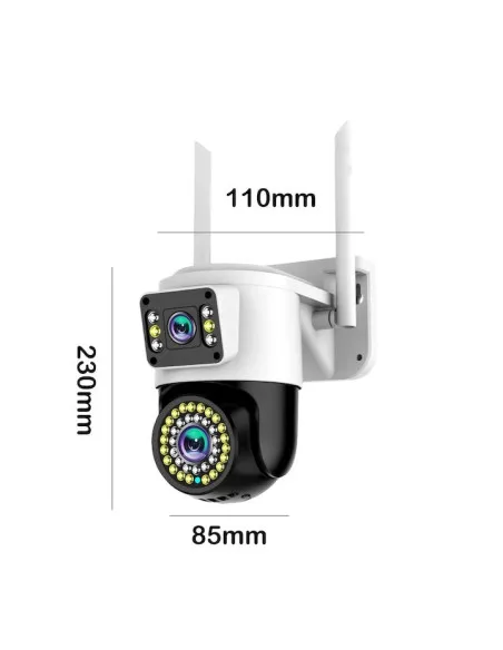 Camera Supraveghere WiFi JORTAN JT-8696QJ, 6MP, Rotire 360°, Vedere Nocturna Color, 2 Antene, Port Ethernet, Waterproof, Exterio