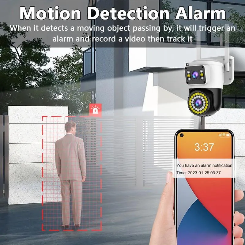 Camera Supraveghere WiFi JORTAN JT-8696QJ, 6MP, Rotire 360°, Vedere Nocturna Color, 2 Antene, Port Ethernet, Waterproof, Exterio