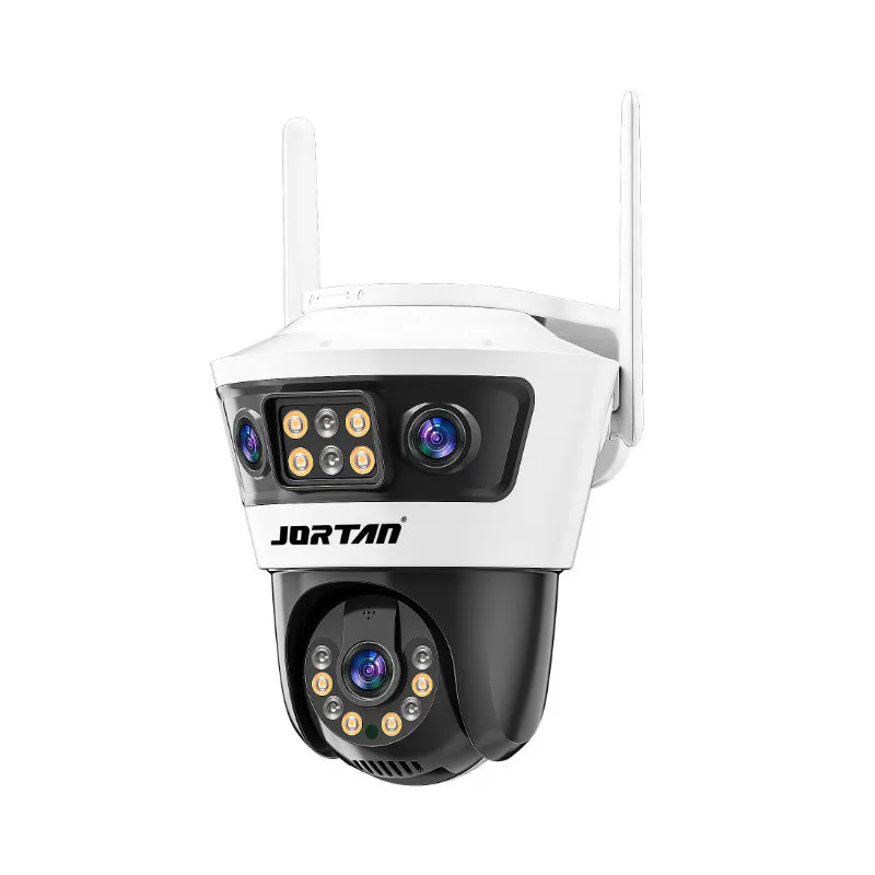 Camera Supraveghere WiFi JORTAN 6, 9MP, Triple Lens, Rotire 360°, Vedere Nocturna Color, Ethernet, Waterproof