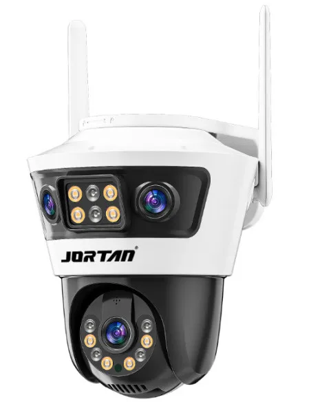 Camera Supraveghere WiFi JORTAN 6, 9MP, Triple Lens, Rotire 360°, Vedere Nocturna Color, Ethernet, Waterproof