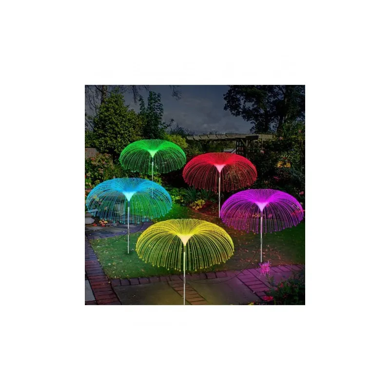 Set 2 x Lampa solara tip meduza cu fibra optica LED RGB