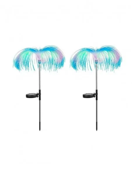 Set 2 x Lampa solara tip meduza cu fibra optica LED RGB