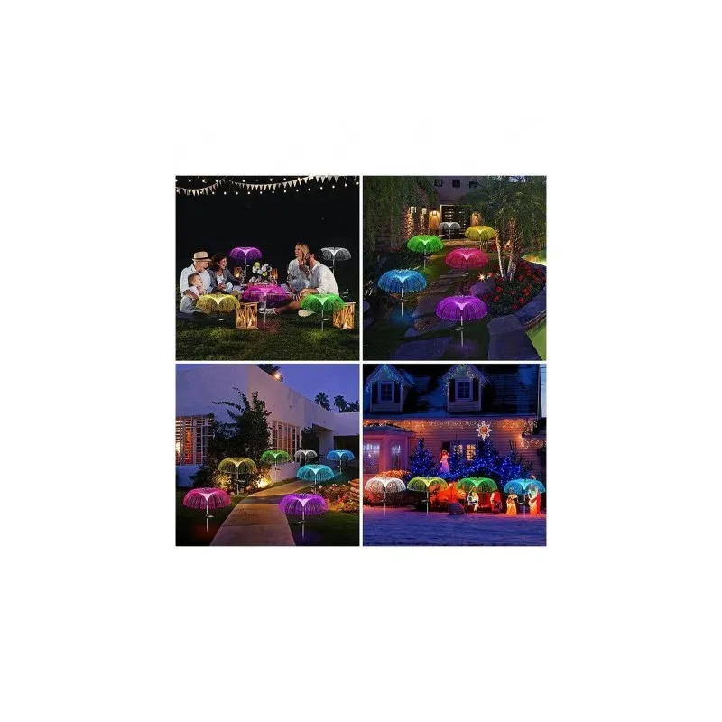 Set 2 x Lampa solara tip meduza cu fibra optica LED RGB