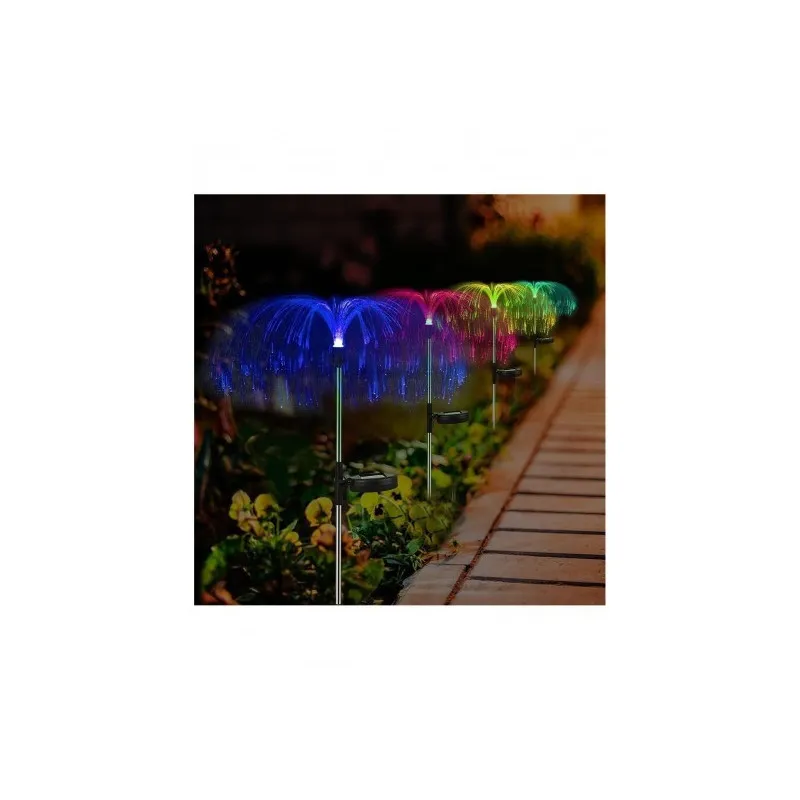 Set 2 x Lampa solara tip meduza cu fibra optica LED RGB