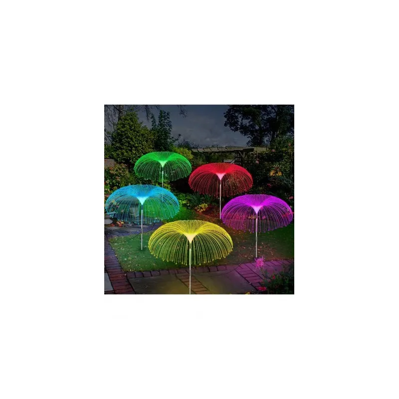Set 2 x Lampa solara tip meduza cu fibra optica LED RGB