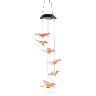 Lampa solara tip model fluture cu led rgb