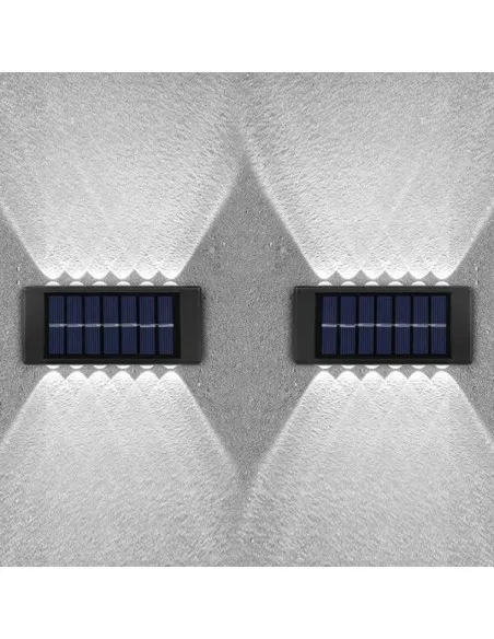 4 x Lampi Solare Bidirectionale,12 LED, Alb Cald