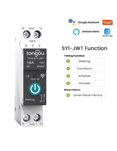 [RESIGILAT] Siguranta automata smart, WIFI, 1P, 16 A, monitorizare consum ,TUYA, Smart Life App