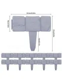 Set 10 x Bordura din plastic cu aspect de piatra