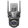 Camera Supraveghere WiFi JORTAN JT-8856, 6MP, 4 Lentile cu Zoom, Rotire 360°, Alarma, Vedere Nocturna Color, Waterproof, Negru