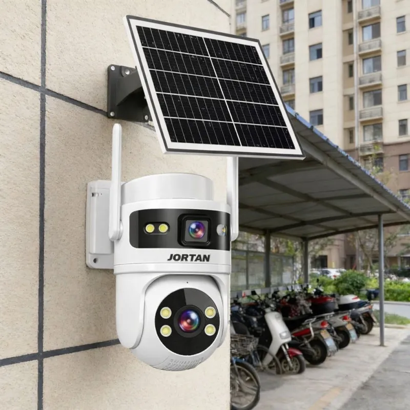 Camera Supraveghere 4G Solar JORTAN JT-9682, 6MP, Panou Solar 7.5W, Vedere Nocturna Color, Alarma Inteligenta, Type-C, Alb