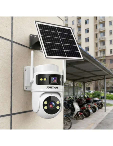 Camera Supraveghere 4G Solar JORTAN JT-9682, 6MP, Panou Solar 7.5W, Vedere Nocturna Color, Alarma Inteligenta, Type-C, Alb