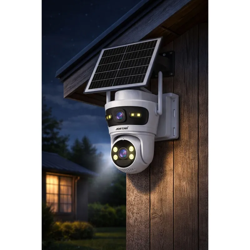 Camera Supraveghere 4G Solar JORTAN JT-9682, 6MP, Panou Solar 7.5W, Vedere Nocturna Color, Alarma Inteligenta, Type-C, Alb