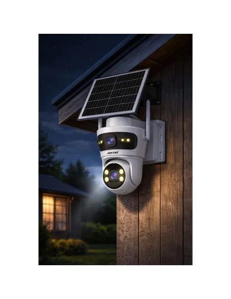 Camera Supraveghere 4G Solar JORTAN JT-9682, 6MP, Panou Solar 7.5W, Vedere Nocturna Color, Alarma Inteligenta, Type-C, Alb