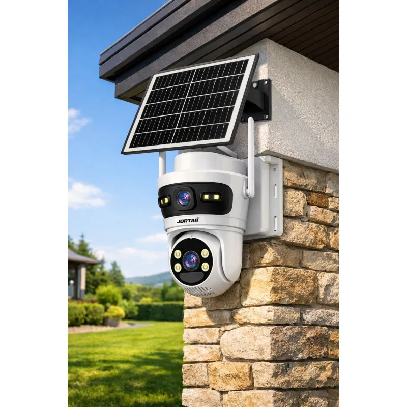 Camera Supraveghere 4G Solar JORTAN JT-9682, 6MP, Panou Solar 7.5W, Vedere Nocturna Color, Alarma Inteligenta, Type-C, Alb