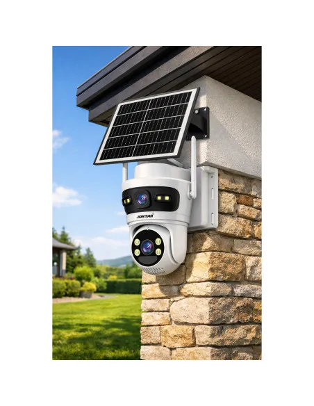 Camera Supraveghere 4G Solar JORTAN JT-9682, 6MP, Panou Solar 7.5W, Vedere Nocturna Color, Alarma Inteligenta, Type-C, Alb