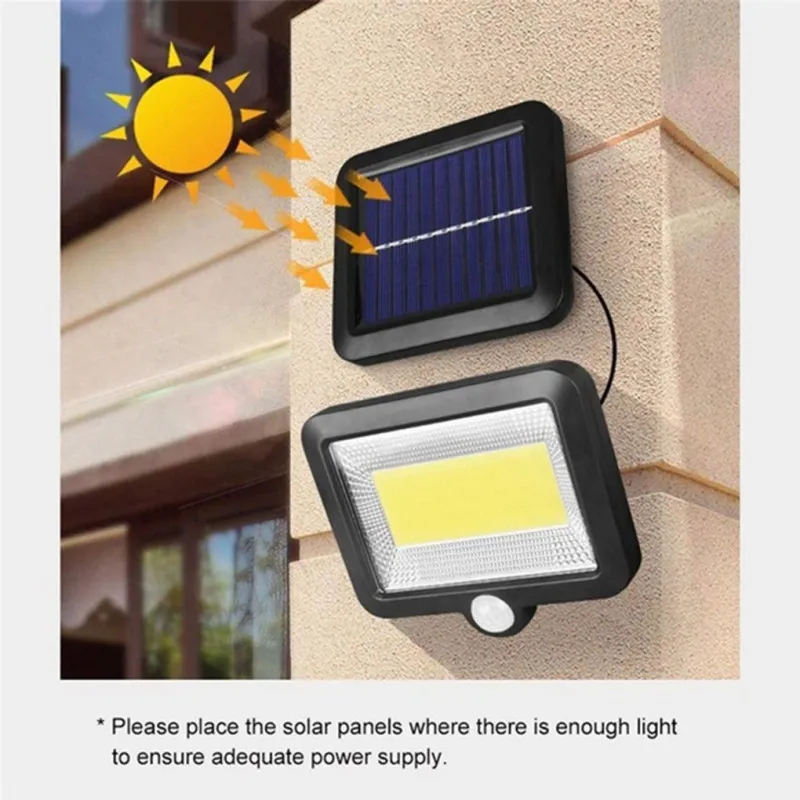 Lampa solara stradala 90W, 120 LED, senzor de
