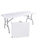 Masa pliabila pentru gradina, caterign, camping sau pescuit, tip valiza, 180x70x74 cm, alb
