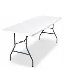 Masa pliabila pentru gradina, caterign, camping sau pescuit, tip valiza, 180x70x74 cm, alb