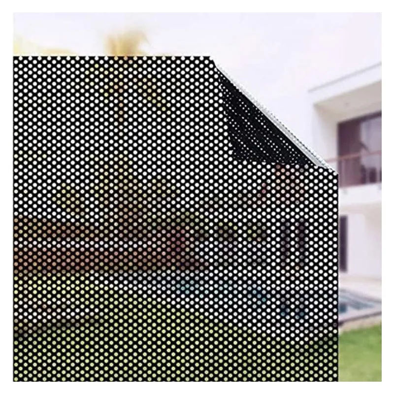Autocolant perforat geamuri, Negru, 45 x 300 cm